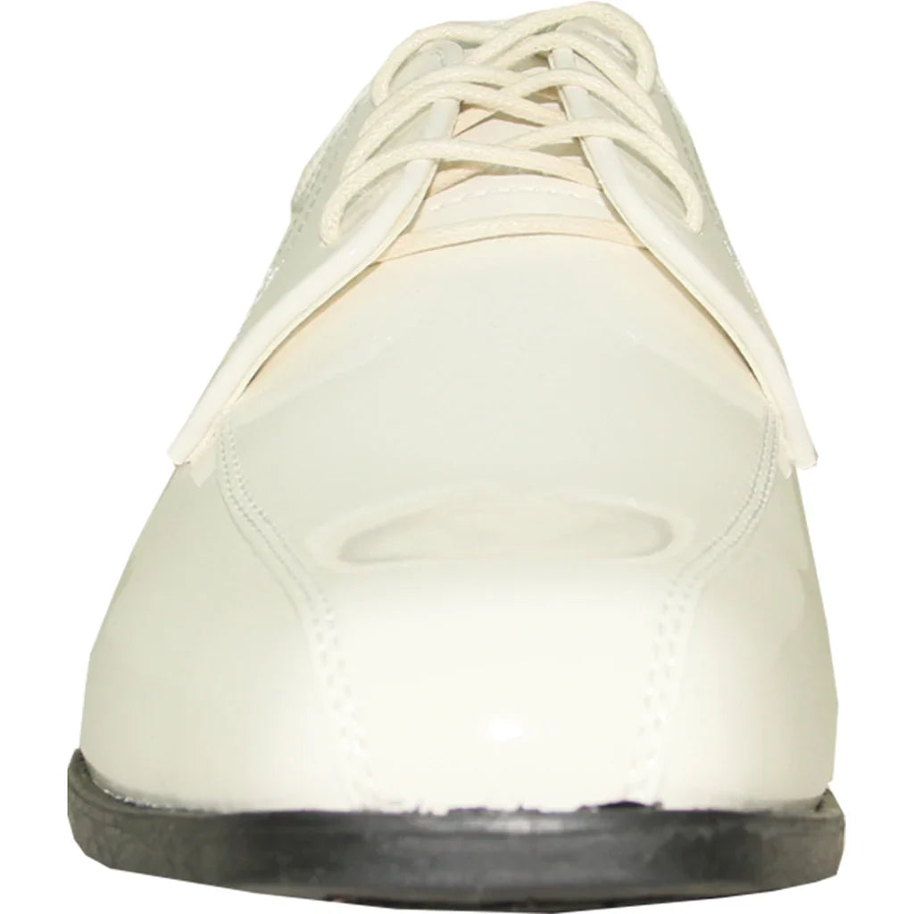 JEAN YVES Men Dress Shoe JY02 Oxford Formal Tuxedo for Prom & Wedding Shoe Ivory Patent