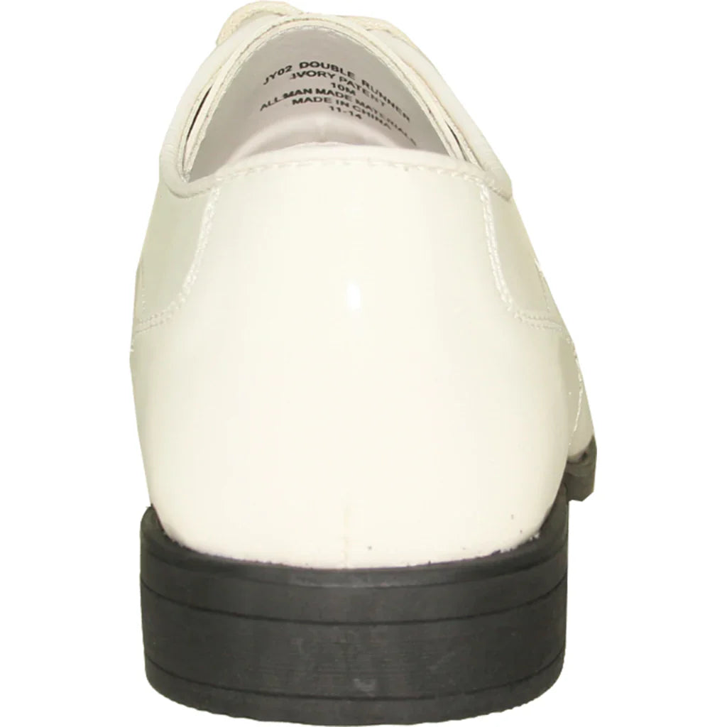 JEAN YVES Men Dress Shoe JY02 Oxford Formal Tuxedo for Prom & Wedding Shoe Ivory Patent